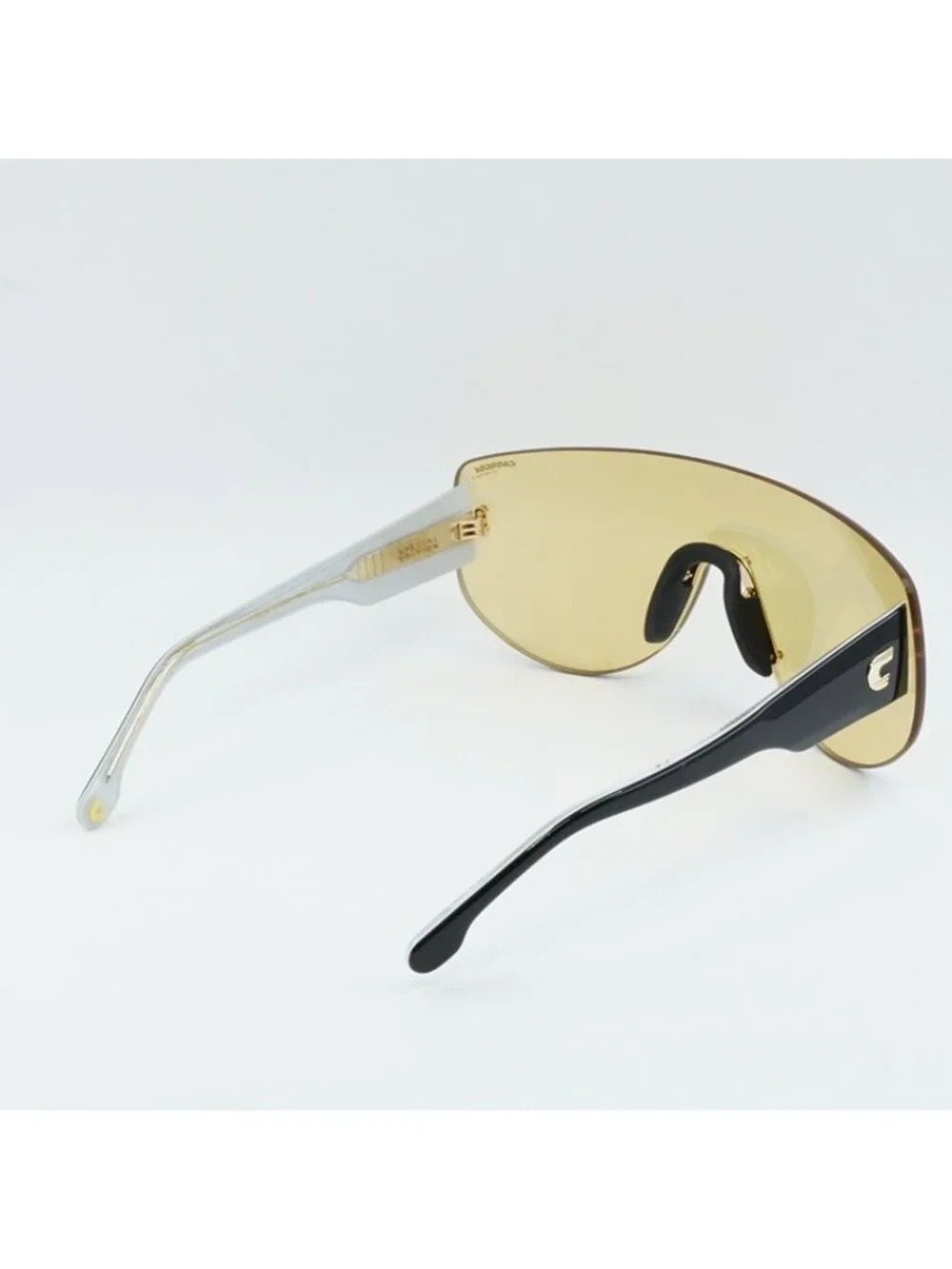 Carrera FLAGLAB 12 04CW ET Sunglasses Black Shield Frame, Yellow Lenses